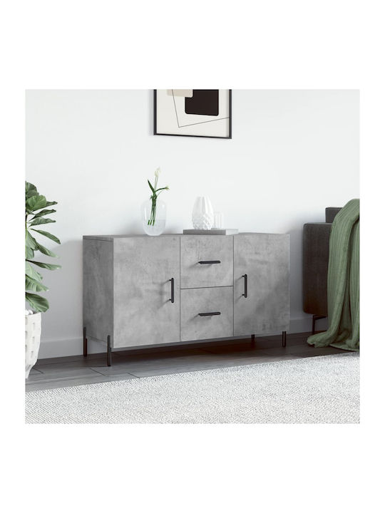 Wooden Buffet with Drawers Gray L100xW36xH60cm