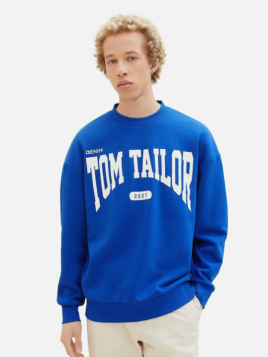 Tom Tailor Ανδρικό Φούτερ με Κουκούλα Μπλε