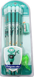 Kids Stationery Set with Pencil, Sharpener and Eraser 15pcs