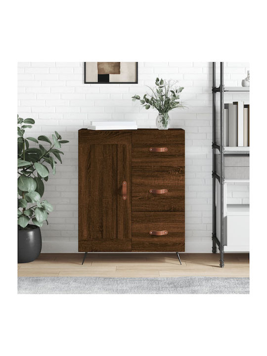 Sideboard Wooden Brown Oak 69.5x34x90cm