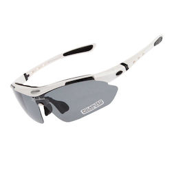 Rockbros Γυαλιά Ποδηλασίας με Λευκό Σκελετό και Φωτοχρωμικούς Φακούς