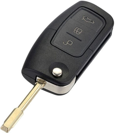 Ford Foldable Car Key Shell with Blade with 3 Buttons for Ford