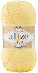 Alize Fir de tricotat Diva Galben 350m 100gr