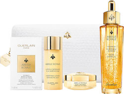 Guerlain Brightening & Αnti-ageing Cosmetic Set Abeille Royale Suitable for Oily Skin with Serum / Face Cream / Lotion / Toiletry Bag 50ml