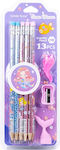 Little Tree Pencil HB Set with Eraser Purple 12pcs