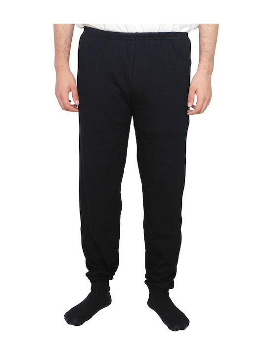 MEN'S COTTON PYJAMA PANTS WITH ELASTICATED LEG NC 1710 923 - BLACK