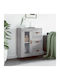 Living Room Display Cabinet made of Wood and Metal with Grey Glass 69.5x34x90cm