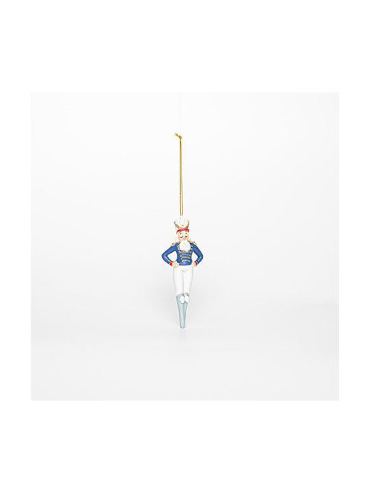 Hängender Nussknacker Ornament Polyresin Blau 2.5x4.5cm Set 6Stück