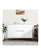 Wooden & Metallic Buffet White L104xW35xH70cm