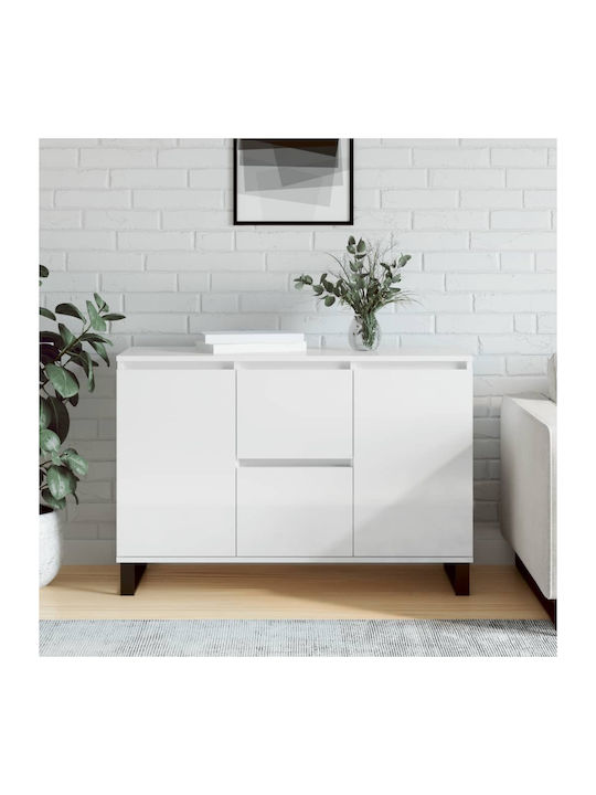 Wooden & Metallic Buffet White L104xW35xH70cm