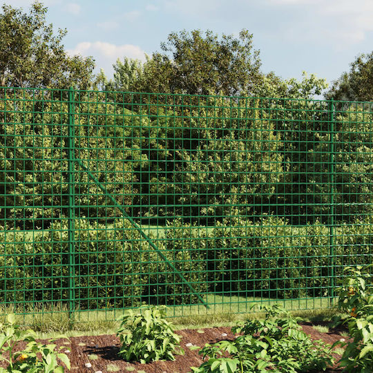 vidaXL Plasă de sârmă Galvanizat cu Îmbrăcăminte din PVC Verde 1.4x25m