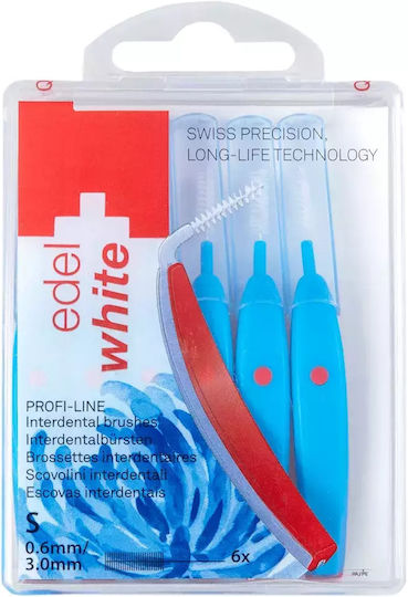Edel White Profi-Line Periuțe Interdentare Cu Lungime Mâner 0.6mm Albastru 6 Bucăți