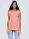 Protect The Ocean Women's Summer Blouse Cotton Sleeveless Red