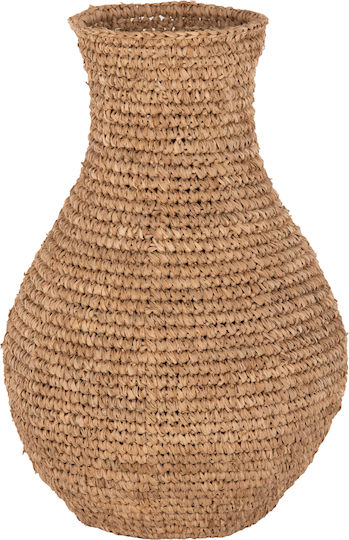 HomeMarkt Βάζο Δαπέδου Ψάθινο Καφέ Φ34xΥ50cm