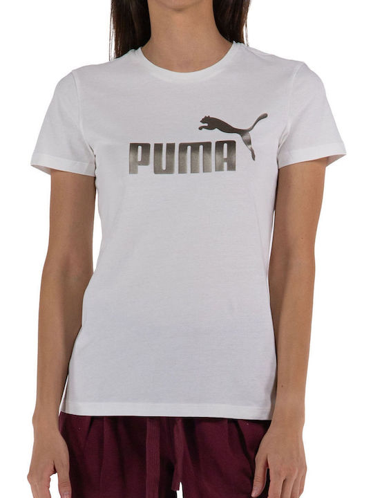 PUMA Logo Women's Athletic Blouse Short Sleeve ...