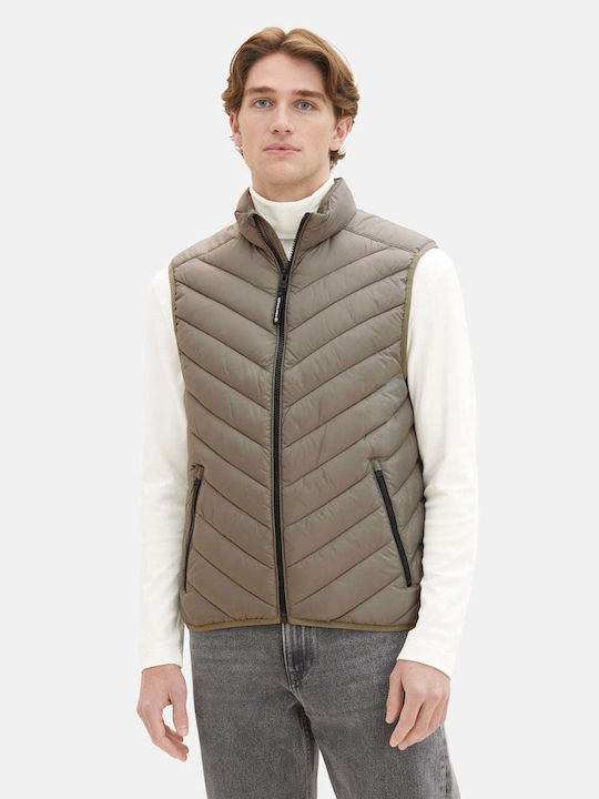 Tom Tailor Sleeveless Winter Jacket Puffer Khaki