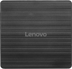 Lenovo Slim DVD Burner Externer Optisches Laufwerk Aufnahme/Wiedergabe DVD/CD für Schreibtisch / Laptop Schwarz