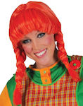 Carnival Wig with Braids Orange