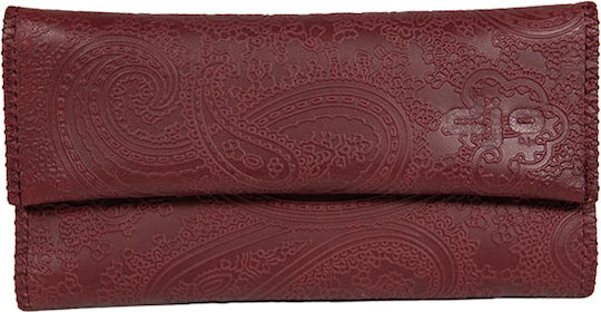 Djo Leather Tobacco Pouch With Magnetic Clasp Burgundy