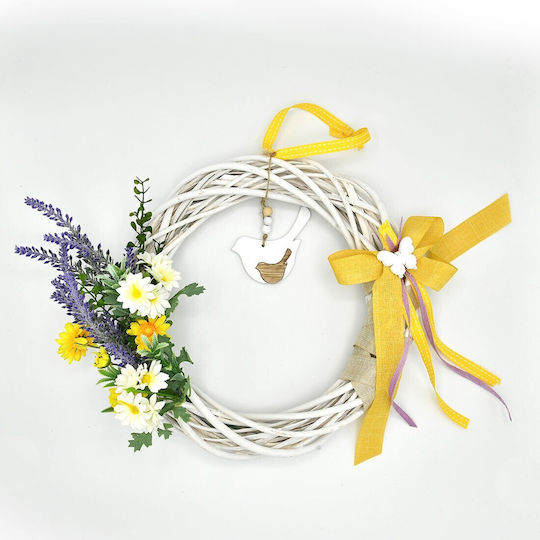 Kallisti Glass Handmade White Wreath made of Wood