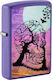 Zippo Skull Tree Feuerzeug Flamme in Lila Farbe