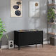 vidaXL Έπιπλο Δίσκων Hi-Fi Furniture Black with Black Feet 74.5x48x38cm