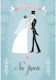 Greeting Card Wedding 12x17cm in White Color