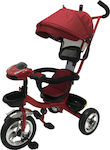 ForAll Kids Tricycle with Storage Basket, Push Handle & Sunshade for 18+ Months Red