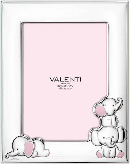 Valenti Kinder Fotorahmen Silber Rosa 9x13cm
