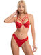 Koza Lace Underwear Set with Bra & Slip Red