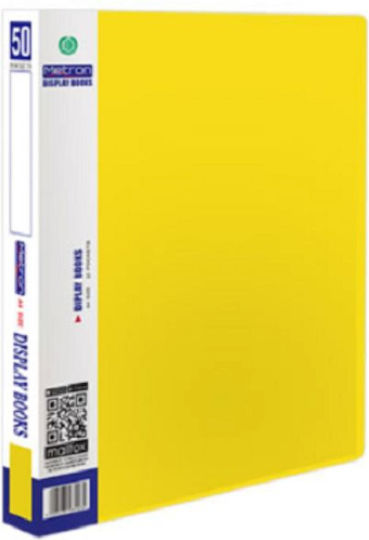 Metron Clipboard Flexible with 50 plastic sleeves Slides for Paper A4 Yellow 1pcs