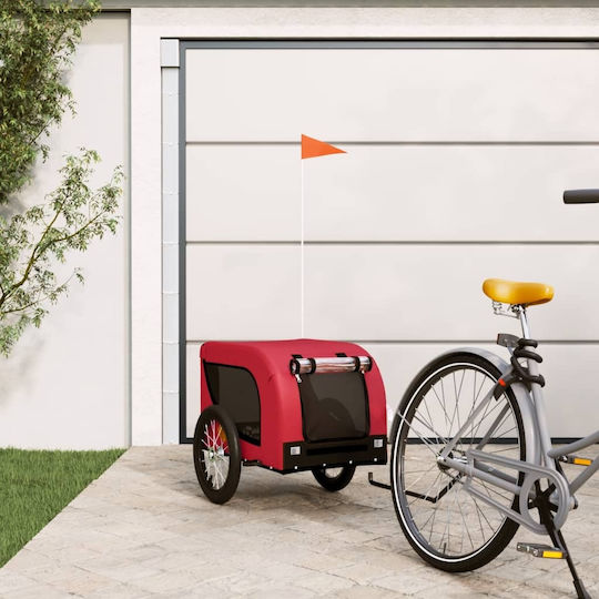 vidaXL Dog Carrying Red Bicycle Trailer for 45kg Pets