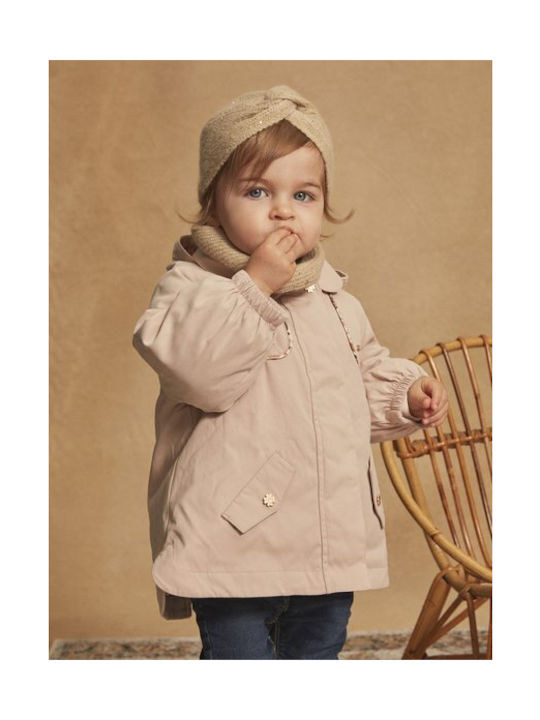 Sergent Major Waterproof Girls Casual Jacket Beige with Ηood