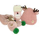 Set Christmas Caps Santa Claus Pink with Gloves, Scarf