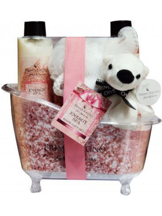 Primo Bagno Energy Spa Bath Set Îngrijire pentru Hidratare & Curățare corp Ursuleț de pluș alb