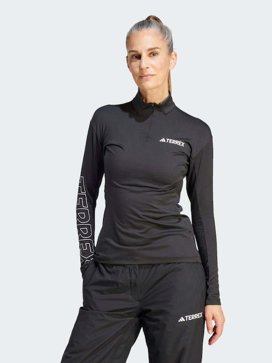Adidas Xperior Γυναικεία Αθλητική Μπλούζα Μακρυμάνικη Fast Drying Μαύρη