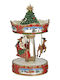 Inart Christmas Illuminated Decorative Carousel Red with Music and Movement 25x14x14cm.