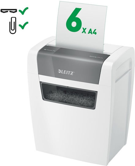 Leitz Καταστροφέας Εγγράφων Iq Home P4 6 Φύλλων με Κάδο 15lt