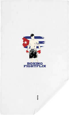 FightFlix Beach Towel White 120x70cm.