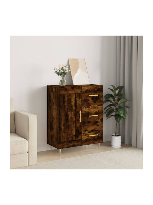 Sideboard Wood & Metal with Drawers Καπνιστή Δρ...