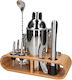 Whiskey Rocks Bartender Kit Bag with Bamboo Stand 12pcs