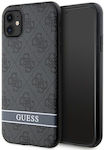 Guess 4g Logo Collection Printed Stripe Plastic Back Cover Durable Gray (iPhone 11)