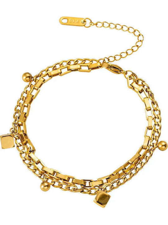 Charmy Damen Armband Kette aus Stahl Vergoldet
