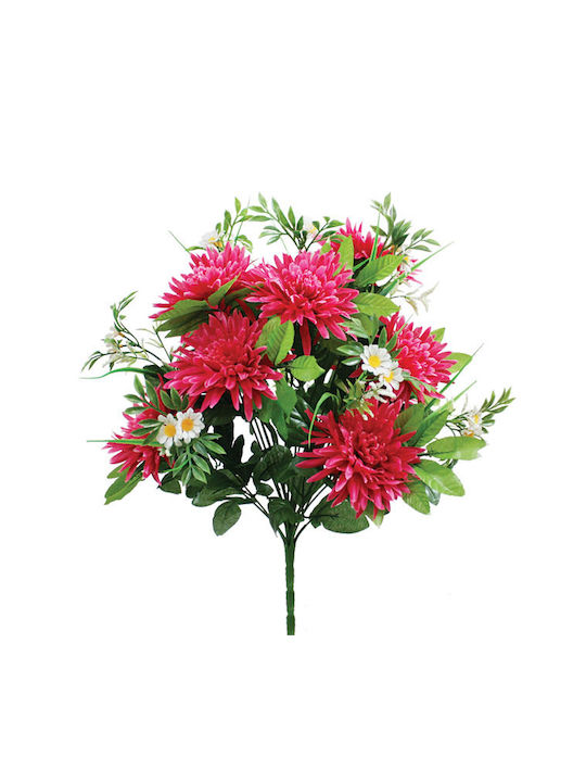 Marhome Buchet din Flori Artificiale Dahlia Fuchsia 51cm 1buc 00-00-1316-3