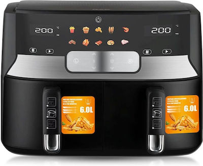 Raf R-5272 Air Fryer με Διπλό Αποσπώμενο Κάδο 9lt Μαύρο