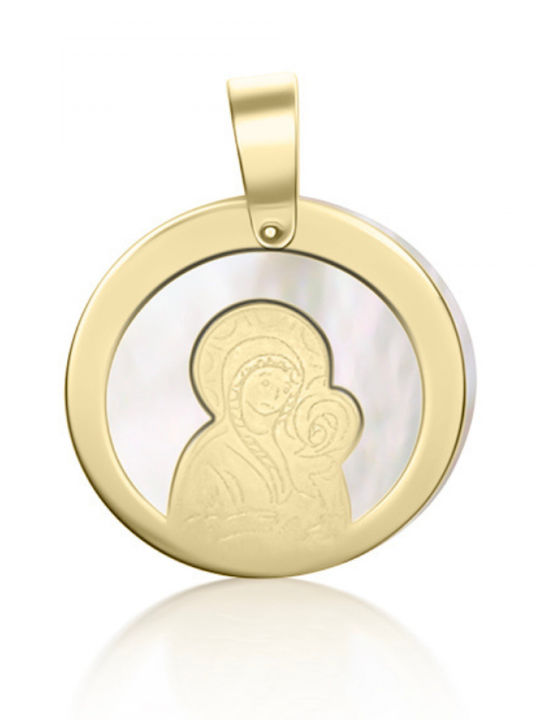Chrilia Pendant Kids Talisman with the Virgin Mary made of Gold 14K PM0185