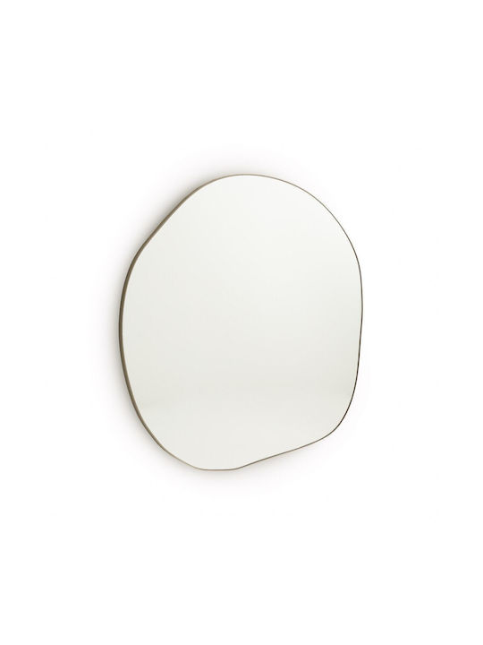 La Redoute Interieurs Wall Mirror Full Length with Yellow Metallic Frame Diameter 100cm 1pcs
