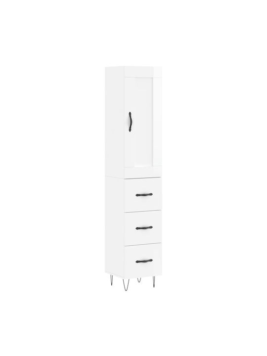 Cabinet pardoseală Alb 34.5x34x180cm