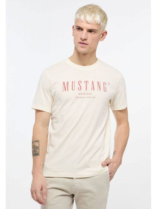 Mustang Men's Short Sleeve T-shirt Beige