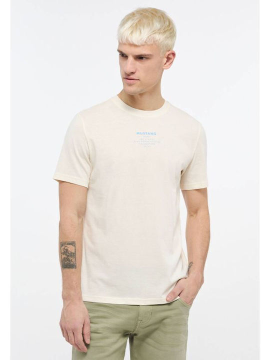 Mustang Herren T-Shirt Kurzarm Beige